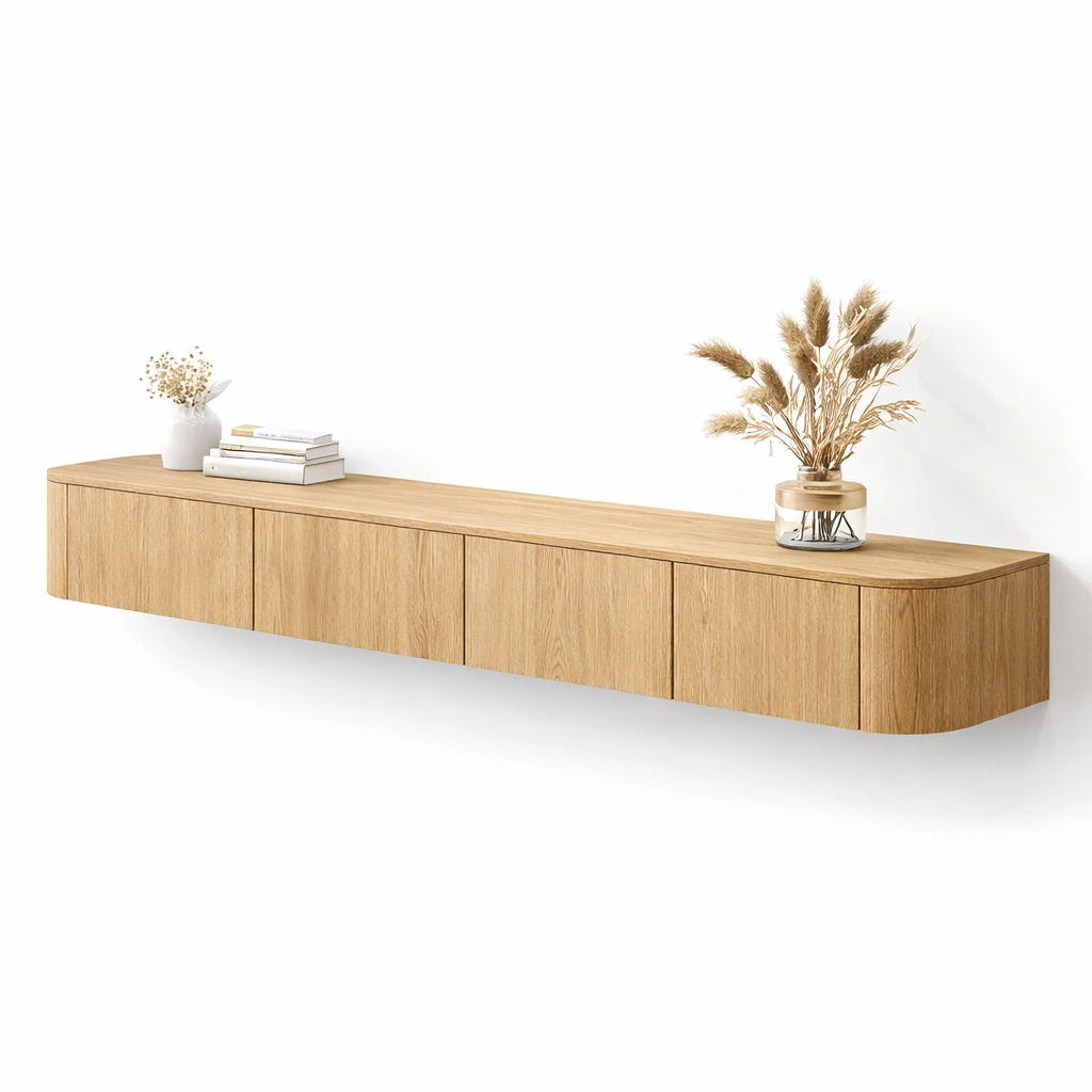 Modernes TV Lowboard in Holzoptik mit glatter Front-Norenio